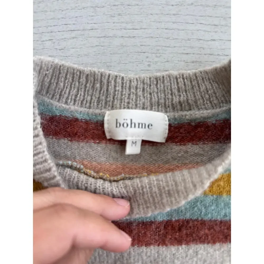 Bohme Multicolor Striped Crew Neck Sweater - Picture 3 of 6